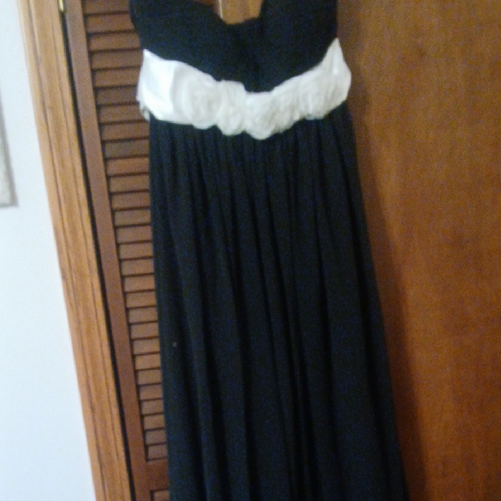 Black and White Strapless Dress